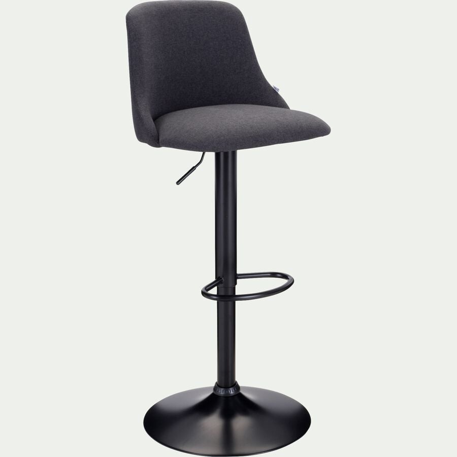 Chaise de bar en tissu - gris h63,5cm-LORENZA