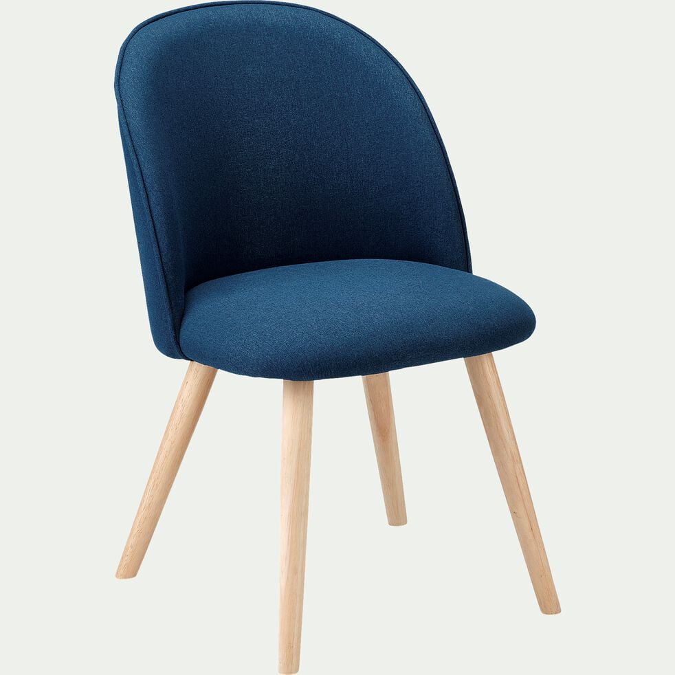 Chaise rétro en tissu - bleu figuerolles-GAROS