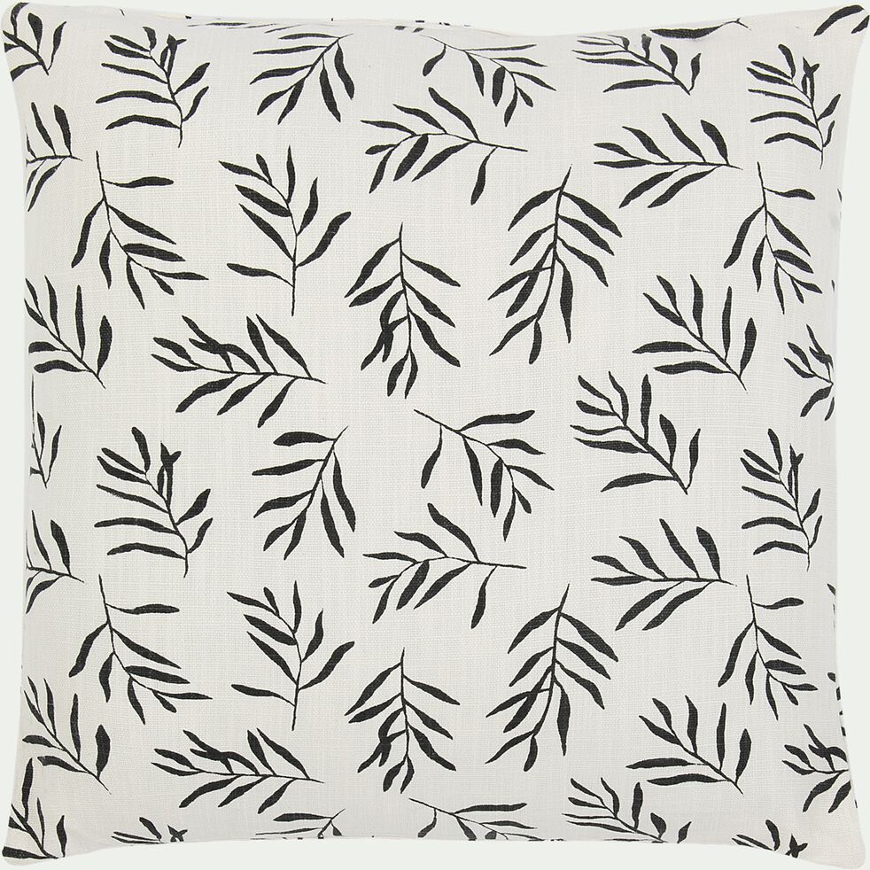Coussin motif Aloyse en coton - noir et blanc 45x45cm-ALOYSE