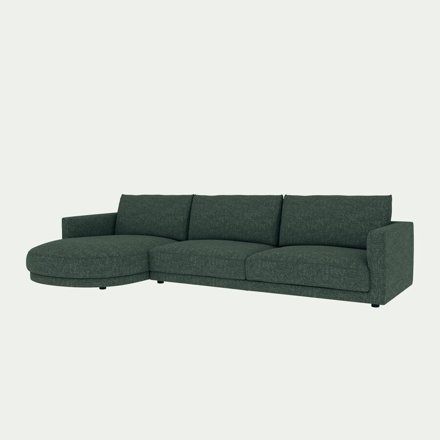 Canapé d'angle gauche en tissu tramé - vert cèdre-AUDES