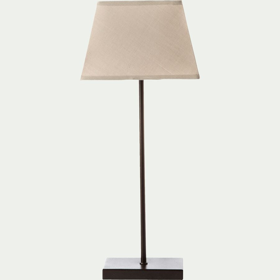 Lampe métal avec abat-jour taupe clair H47cm-Svelta