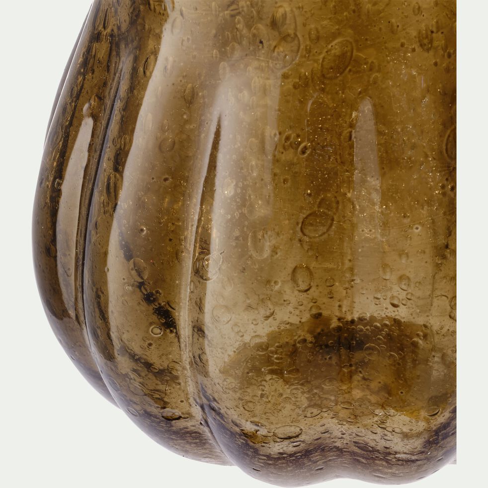 Vase bouteille en verre bullé - vert göreme D10,5xH17,5cm-HEGRADE