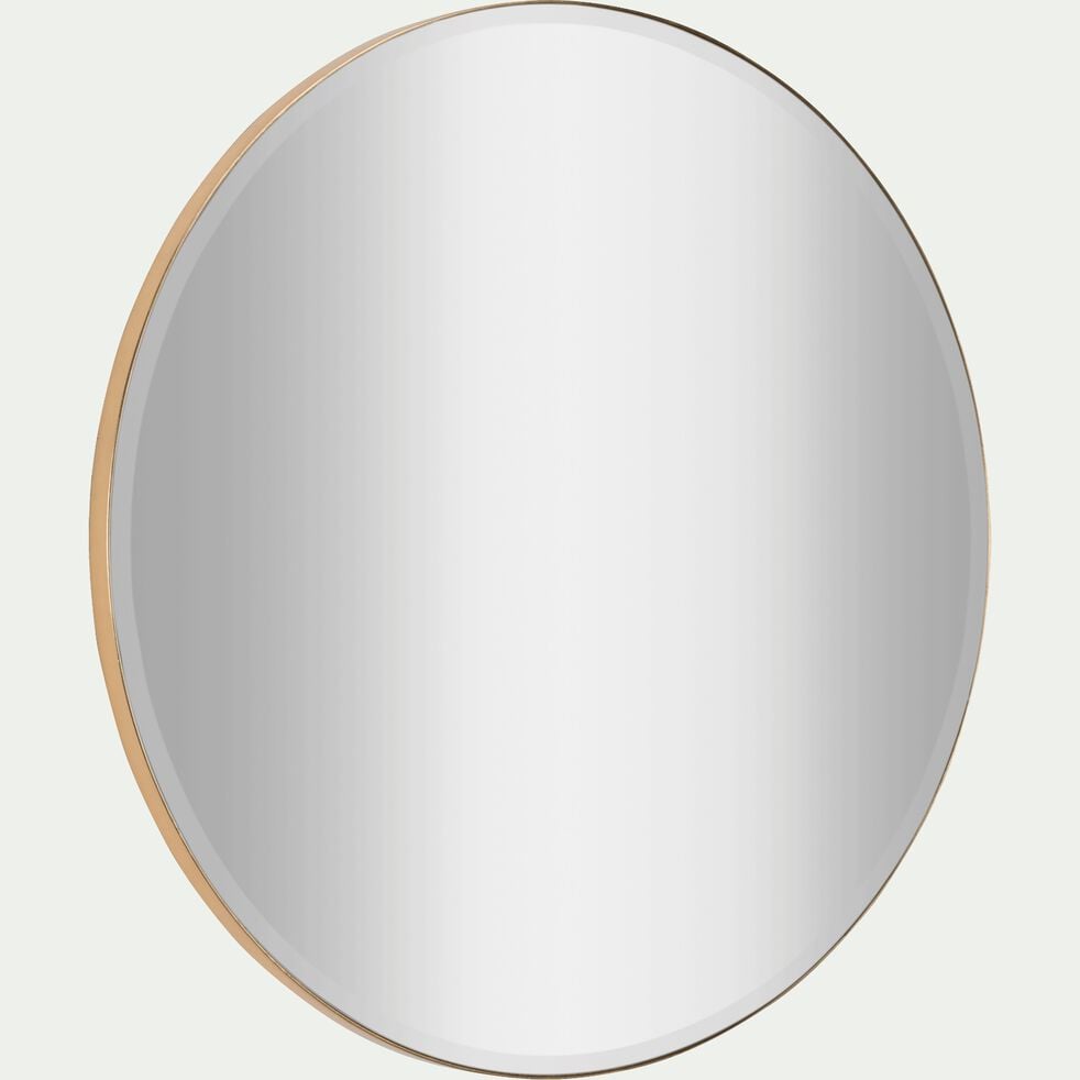 Miroir rond avec pourtour en métal doré D1 m-ROUND