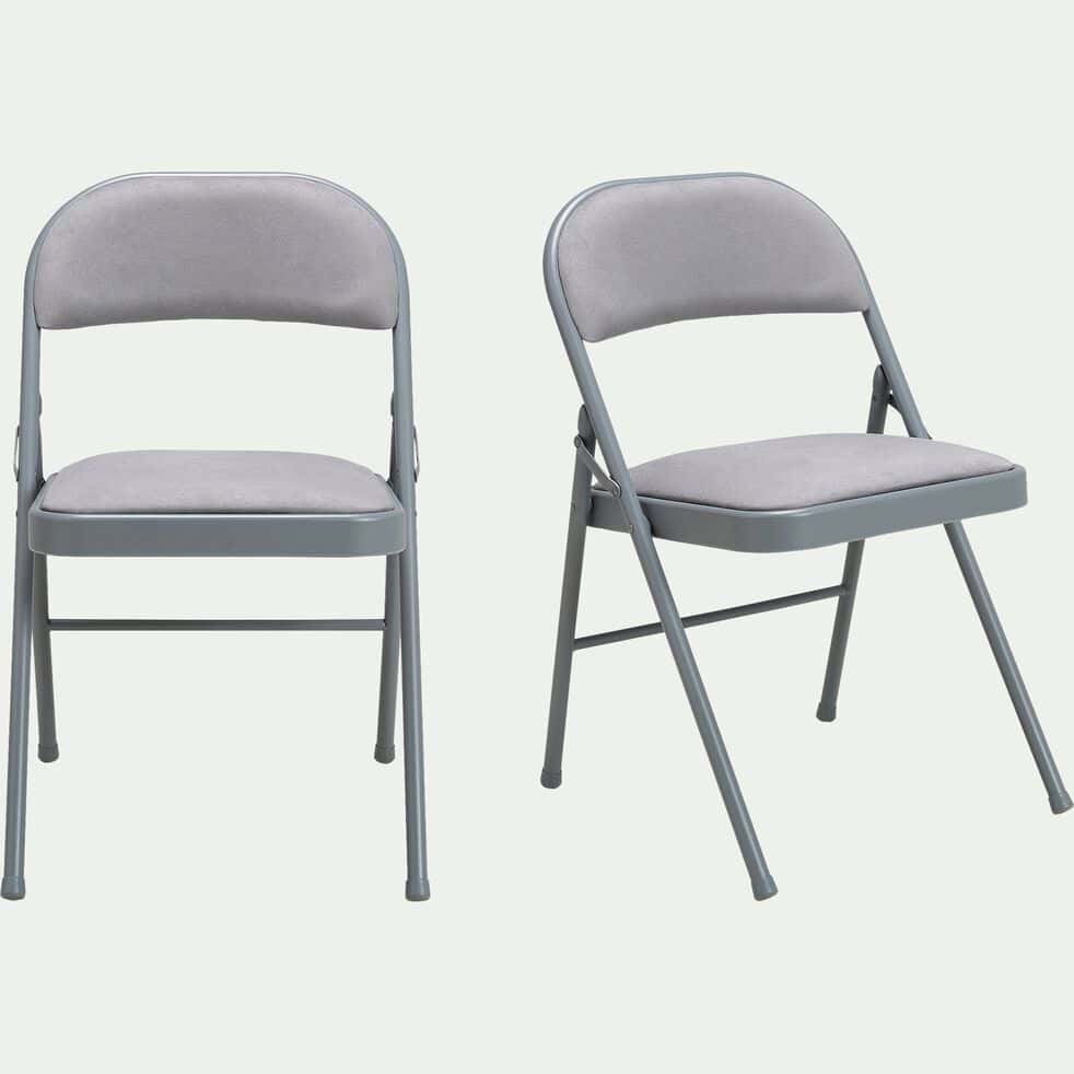 Chaise pliante LILA II® H45 cm en polypropylène gris pour le