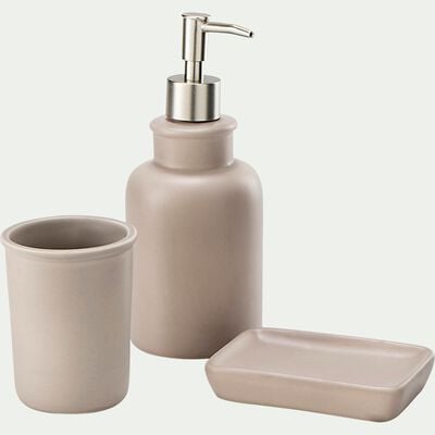 Set de salle de bain en céramique - beige alpilles-DANA
