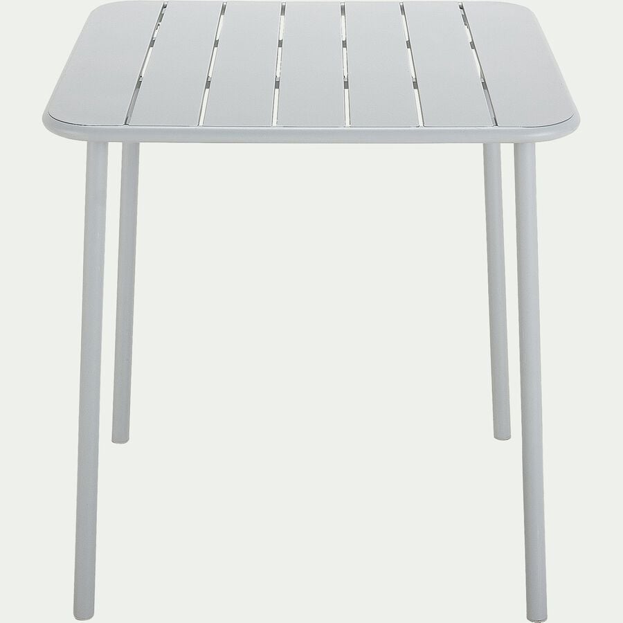 Table de jardin carrée en acier - gris vesuve (2 à 4 places)-SOURIS