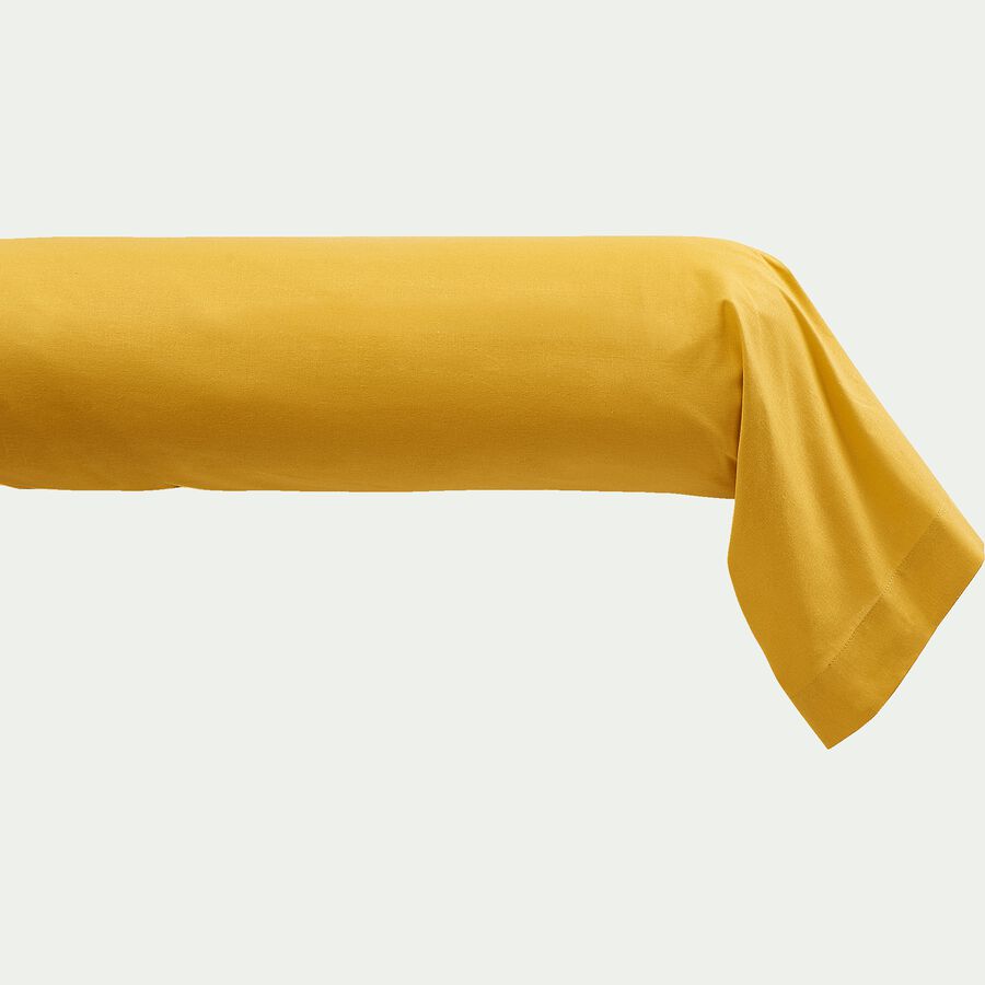 Taie de traversin en coton - jaune genet 43x190cm-CALANQUES