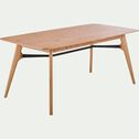 Table repas extensible rectangulaire en plaqué chêne et acier - bois clair (8 à 10  places)-LATIUM