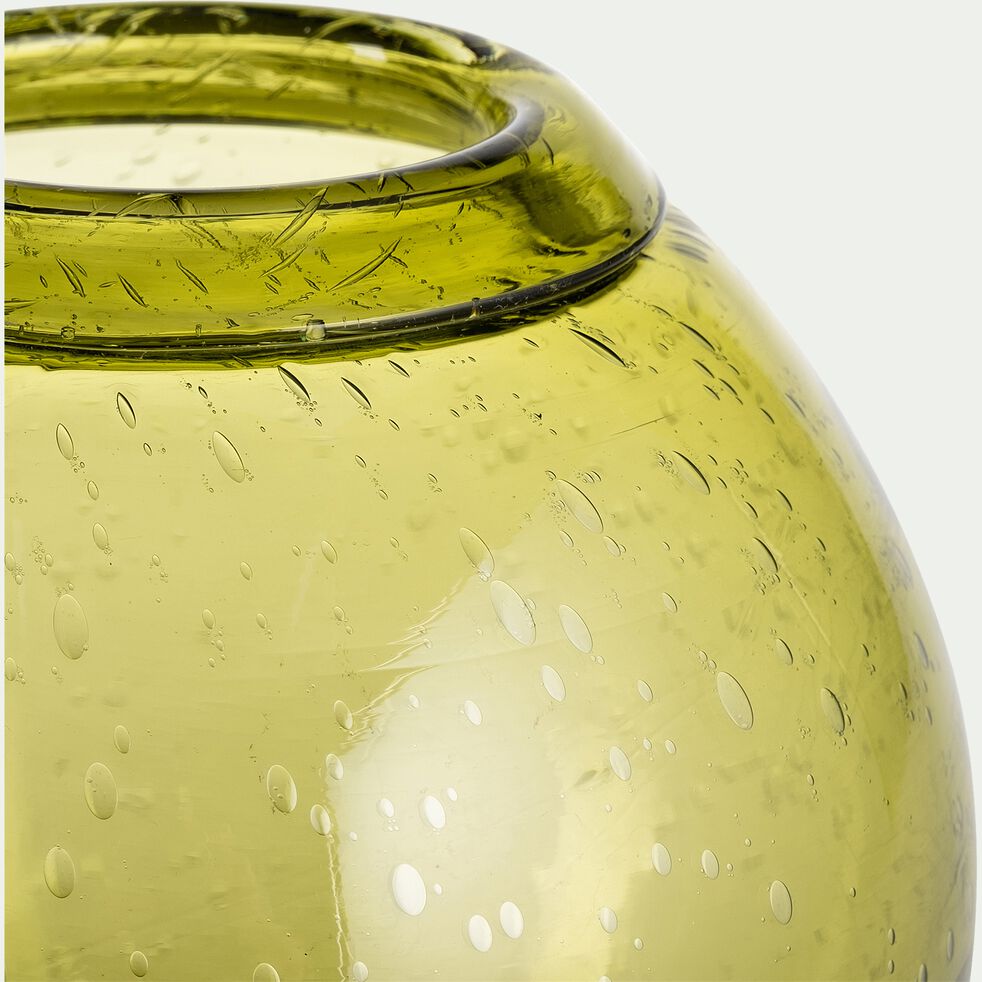 Vase en verre - vert D20xH19cm-PONDO