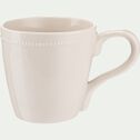 Mug en porcelaine avec liseré perlé - blanc ventoux 31cl-MARGOT