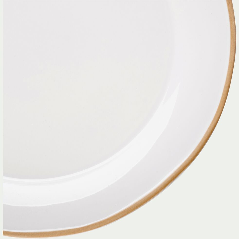 Assiette plate en faïence D27cm -  blanc ventoux-LUBERON