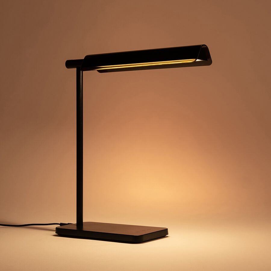Lampe de bureau électrifiée en métal - noir H32,5cm-NOLY