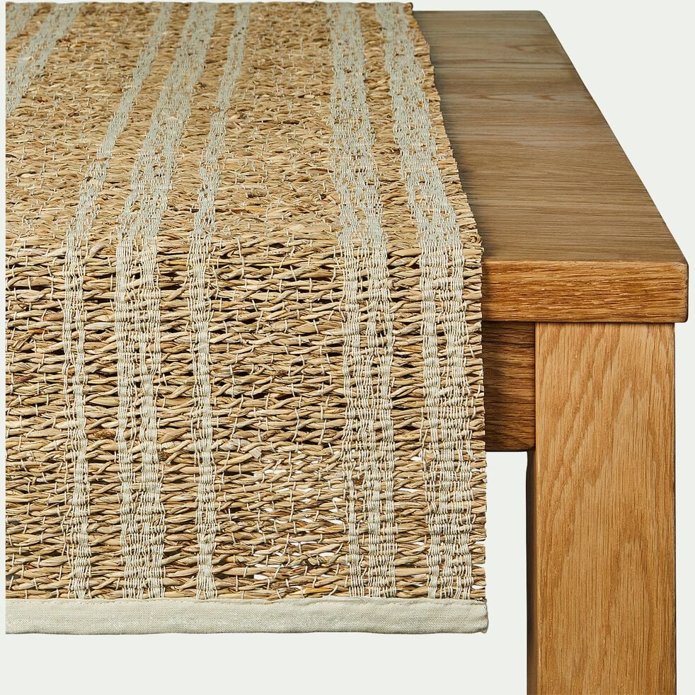 Chemin de table en paille et coton - naturel 50x150cm - S