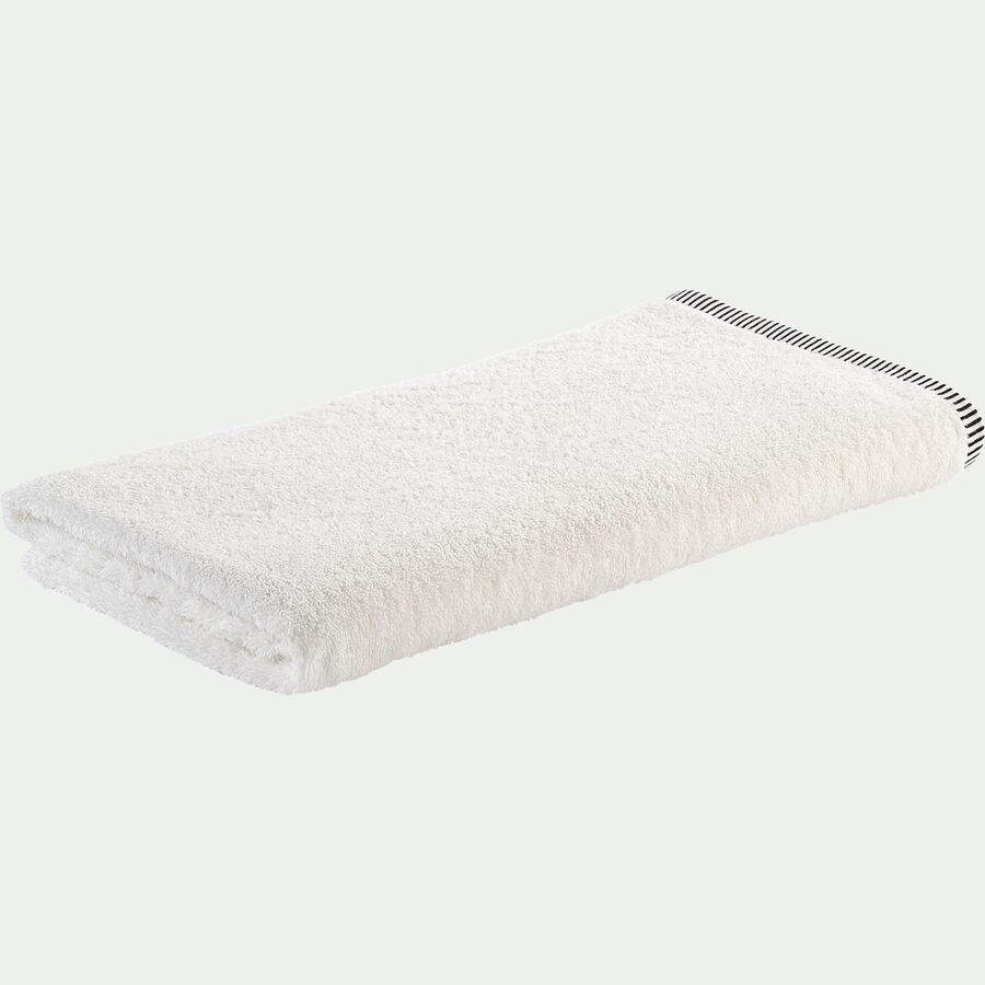 Drap de douche brodé en coton - blanc ventoux 70x140cm-Romane