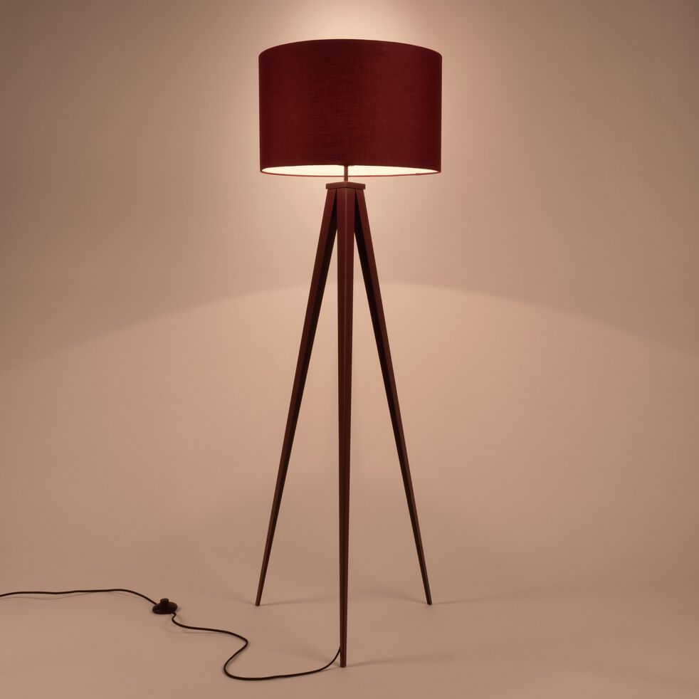 Lampadaire en métal - rouge sumac H156cm-TRIX
