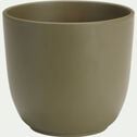 Pot vert kaki mat en céramique-  H16xD17cm-TUSCA
