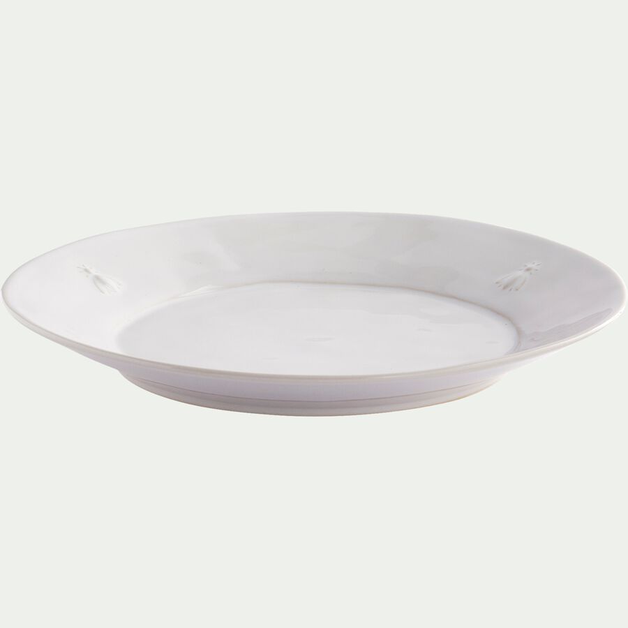 Assiette plate en céramique - blanc écru D27,4cm-ABEILLE
