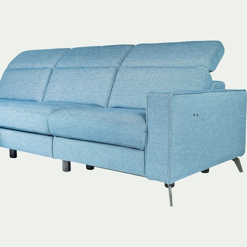 Canapé d'angle gauche relax en tissu - bleu autan-SALVIA