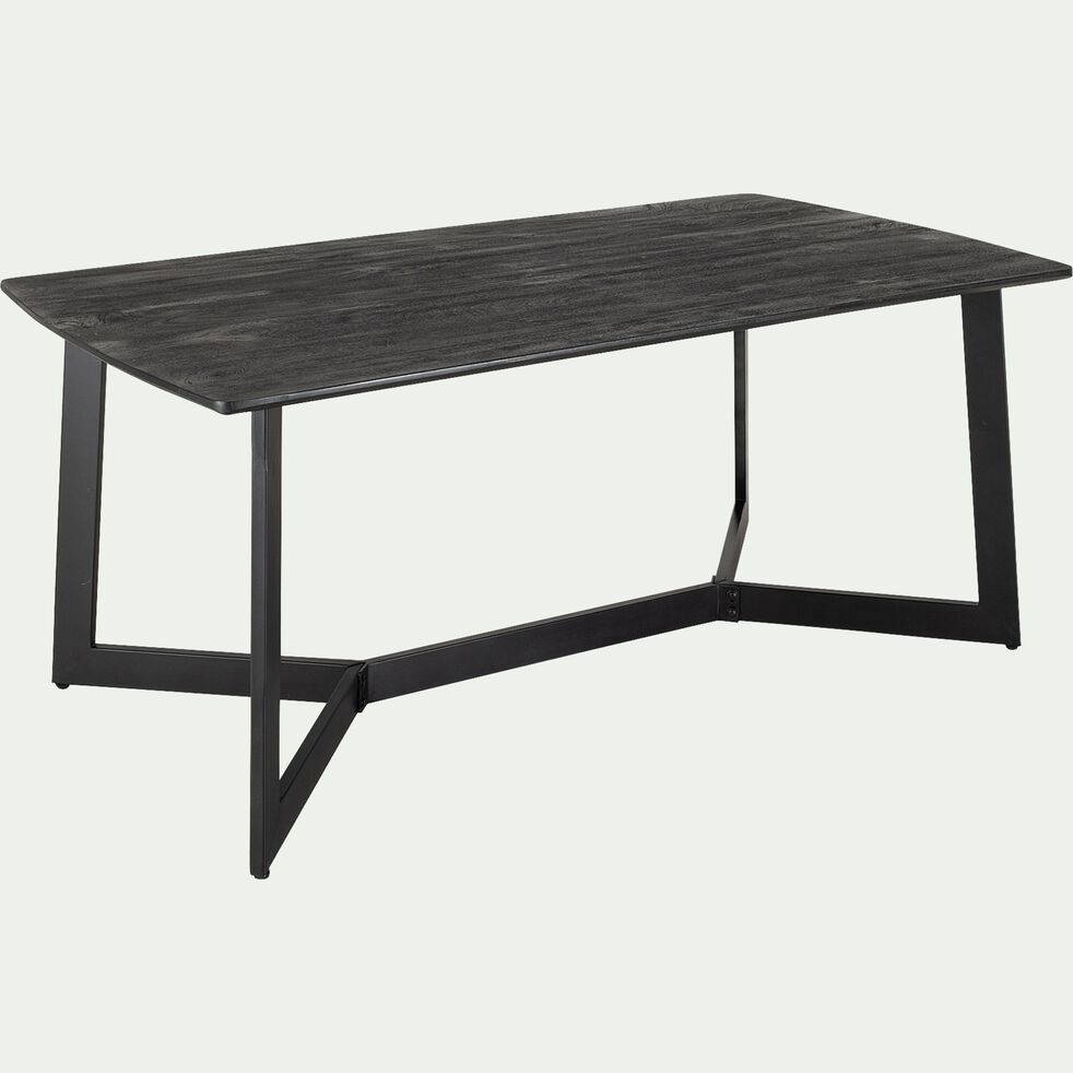 Table fixe en bois de manguier et fer - noir 8 places-JALE