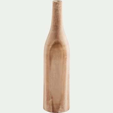 Vase bouteille en bois - naturel D8xH30cm-PAMICA