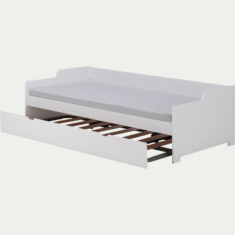 Tiroir de lit en bois 90x200cm - blanc-POLLUX