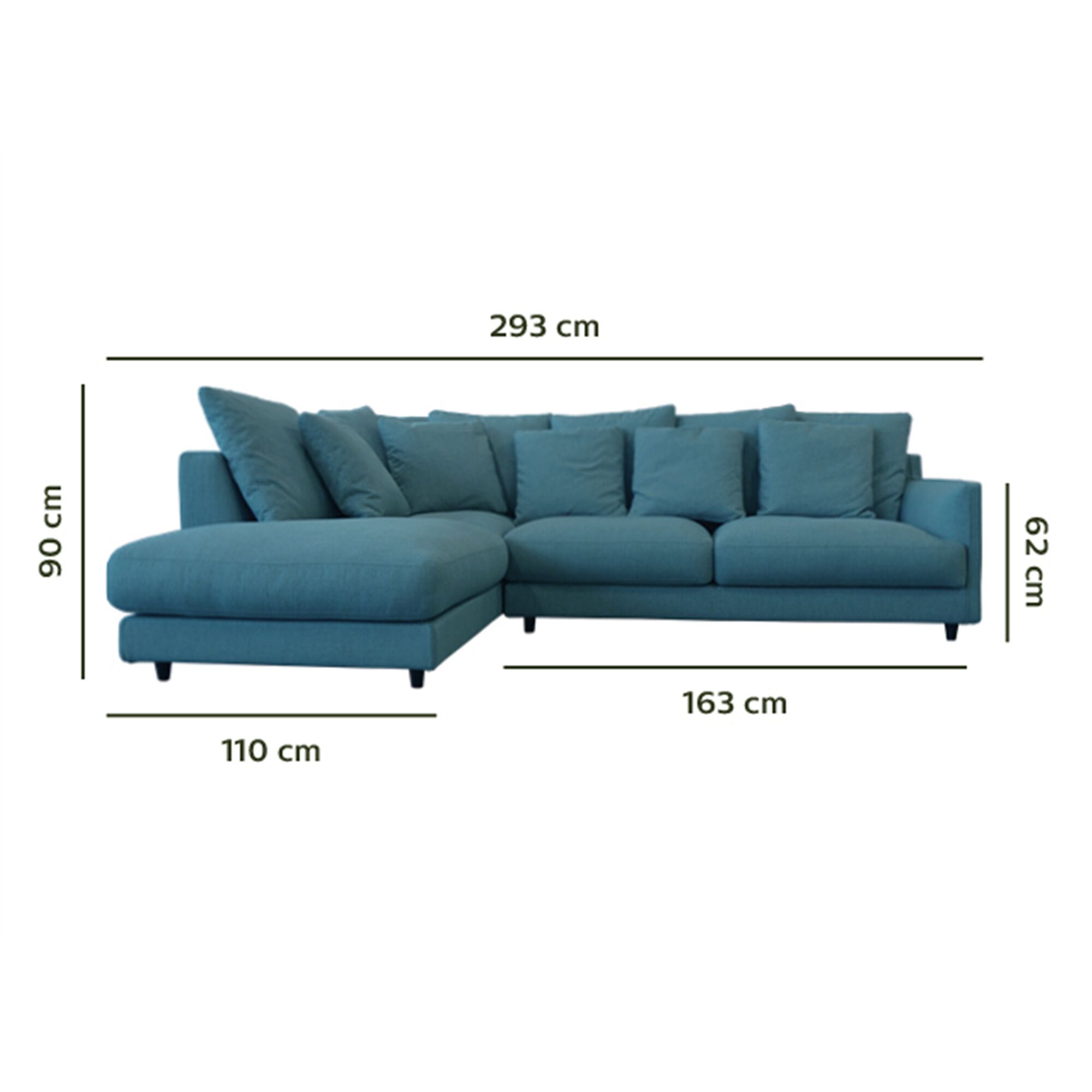 Canapé d'angle gauche convertible en tissu joint - bleu niolon-LENITA