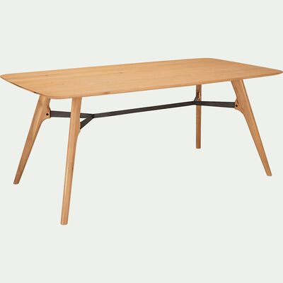 Table de repas rectangulaire bois et acier L180cm - 6 places-FANETTE