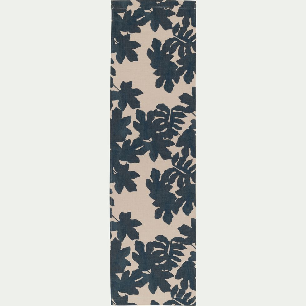 Toile de chilienne en tissu motifs Figuier 42x161cm - bleu-FIGUIER