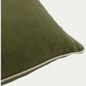 Coussin avec passepoil en lin et coton - vert tamegroute 30x50cm-HABL