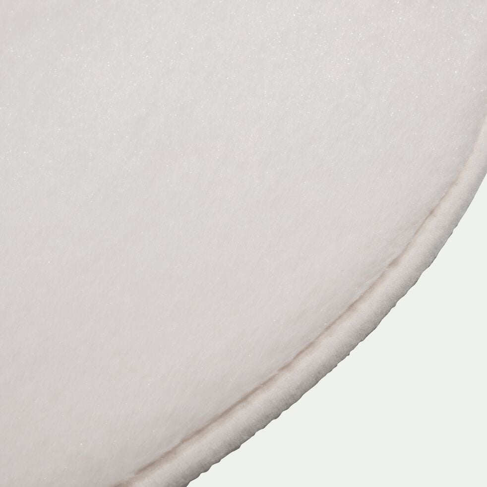 Tapis rond imitation fourrure - blanc ventoux D70cm-ROBIN