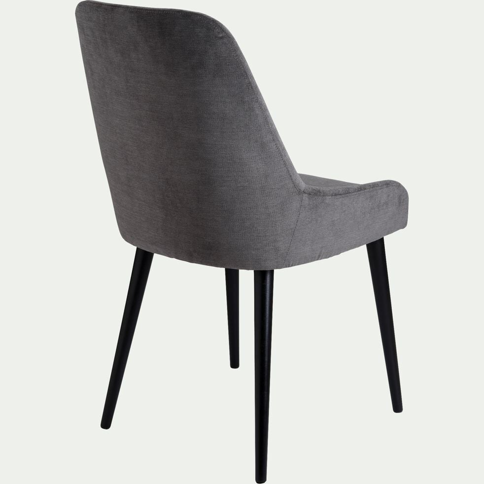 Chaise en tissu effet velours - gris-LIVNO