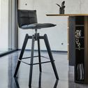 Chaise de bar pivotante en simili noir - H64cm-AGATHE