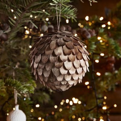 Boule de Noël en bois - naturel D11,5cm-OLIVESE