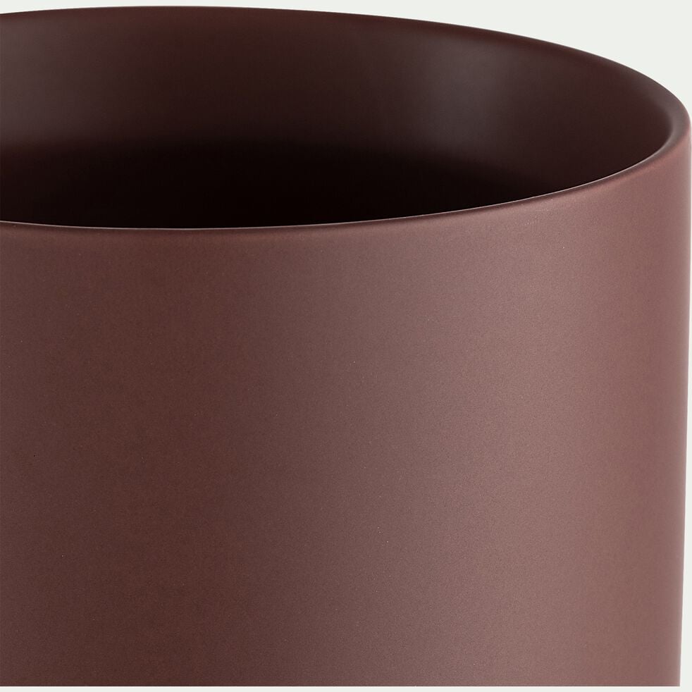 Cache-pot en céramique - brun rhassoul D10xH8,5cm-MARTIN