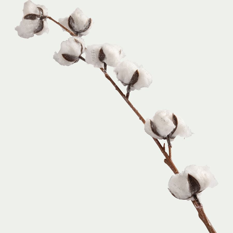 Branchage artificiel de coton - blanc H100cm-GOTONNE