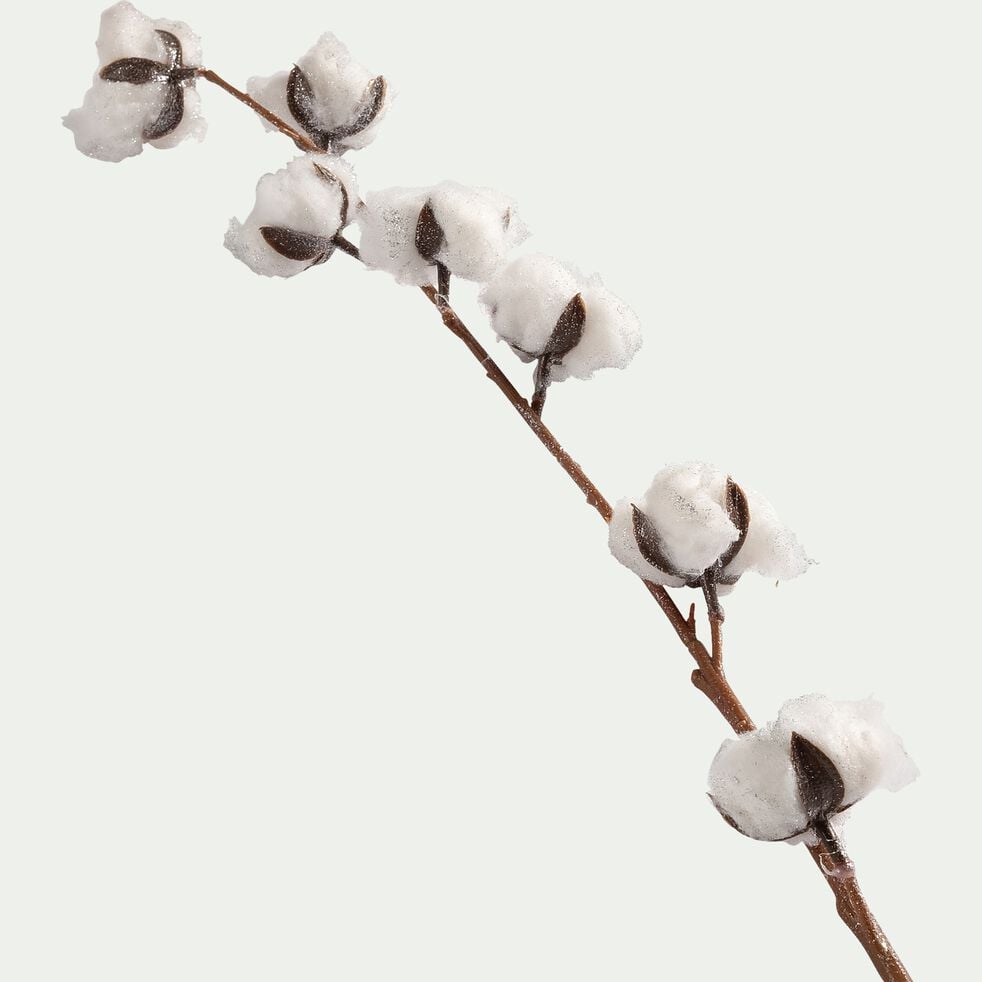 Branchage artificiel de coton H100cm - blanc-GOTONNE