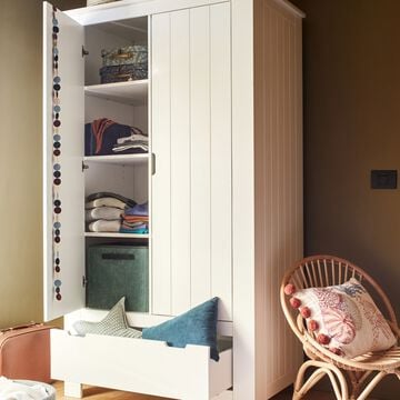 Armoire enfant en bois avec 2 portes et 1 tiroir - blanc- h185.4 cm-POLLUX