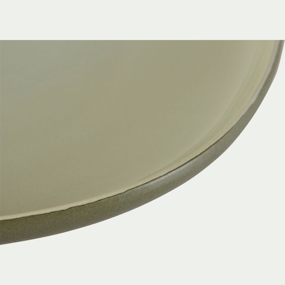 Assiette plate en grès vert olivier D27cm-KYMA