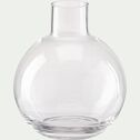 Vase boule fait-main en verre - transparent D14xH17cm-PLUMBAGO