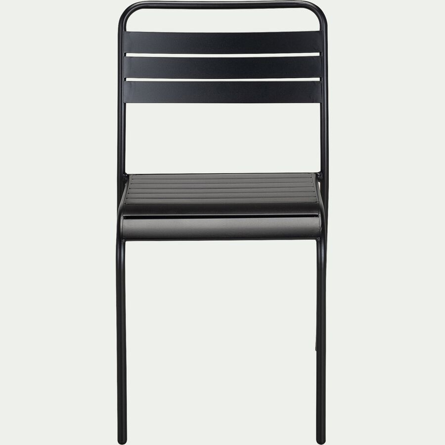 Chaise de jardin empilable en acier - noir-SOURIS