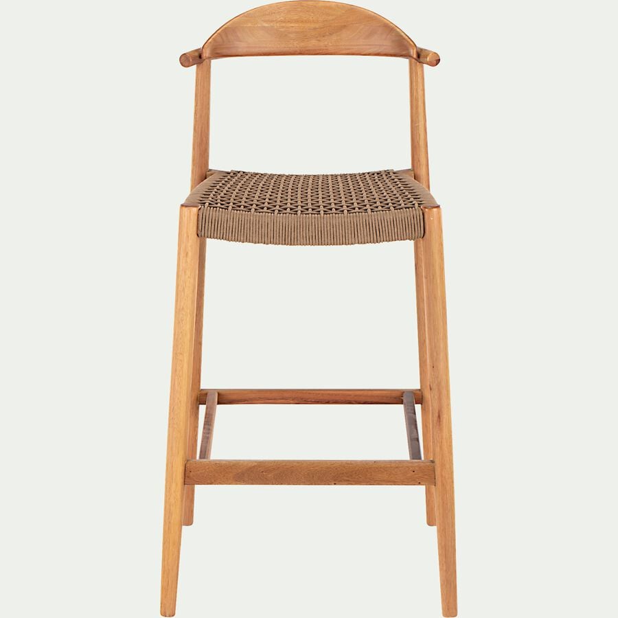 Chaise de bar en bois et corde - bois clair H108cm-ZAMPIL