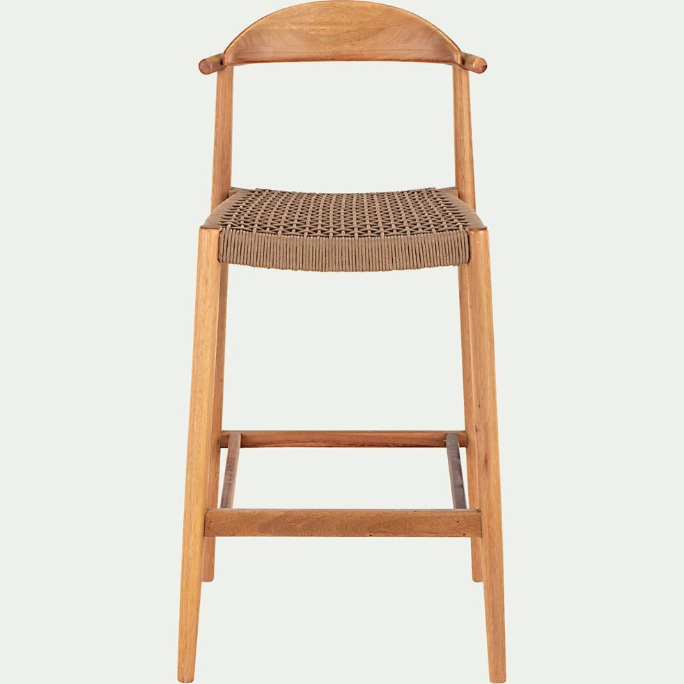 Chaise de bar en bois et corde - bois clair H108cm-ZAMPIL