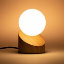 Lampe à poser en fer effet bois clair  H16cm- naturel-LEN