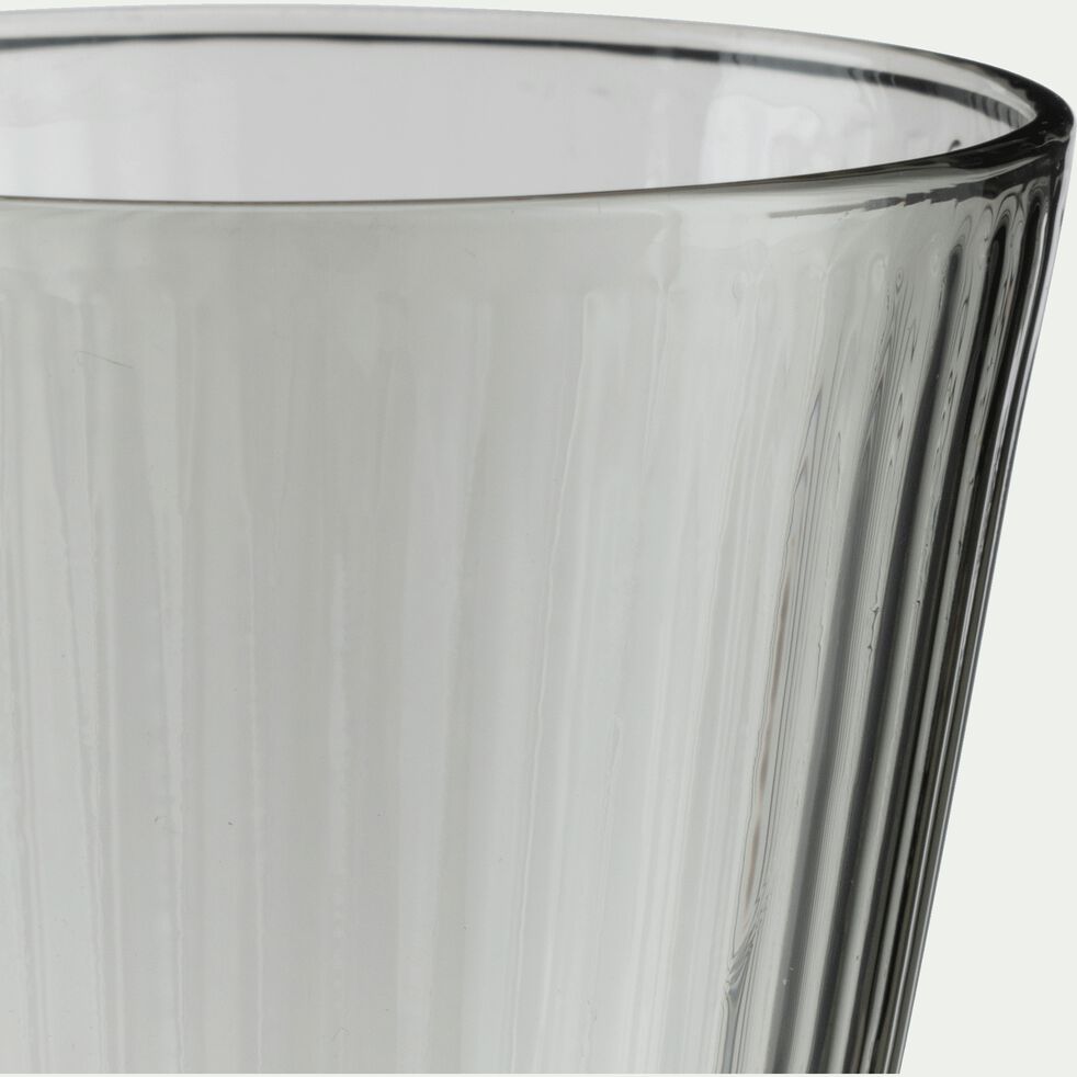 Carafe en verre soufflé côtelé 1L - gris-FUMEL
