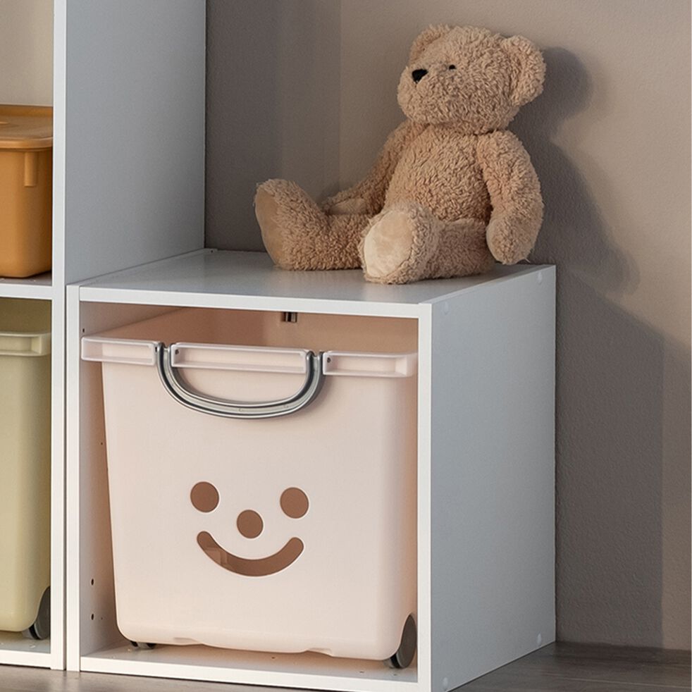caisse de rangement couleur, caisse de rangement plate avec couvercle en  couleur, caisse enfant