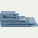 Lot de 2 serviettes invité en coton peigné - bleu autan 30x50cm-AZUR