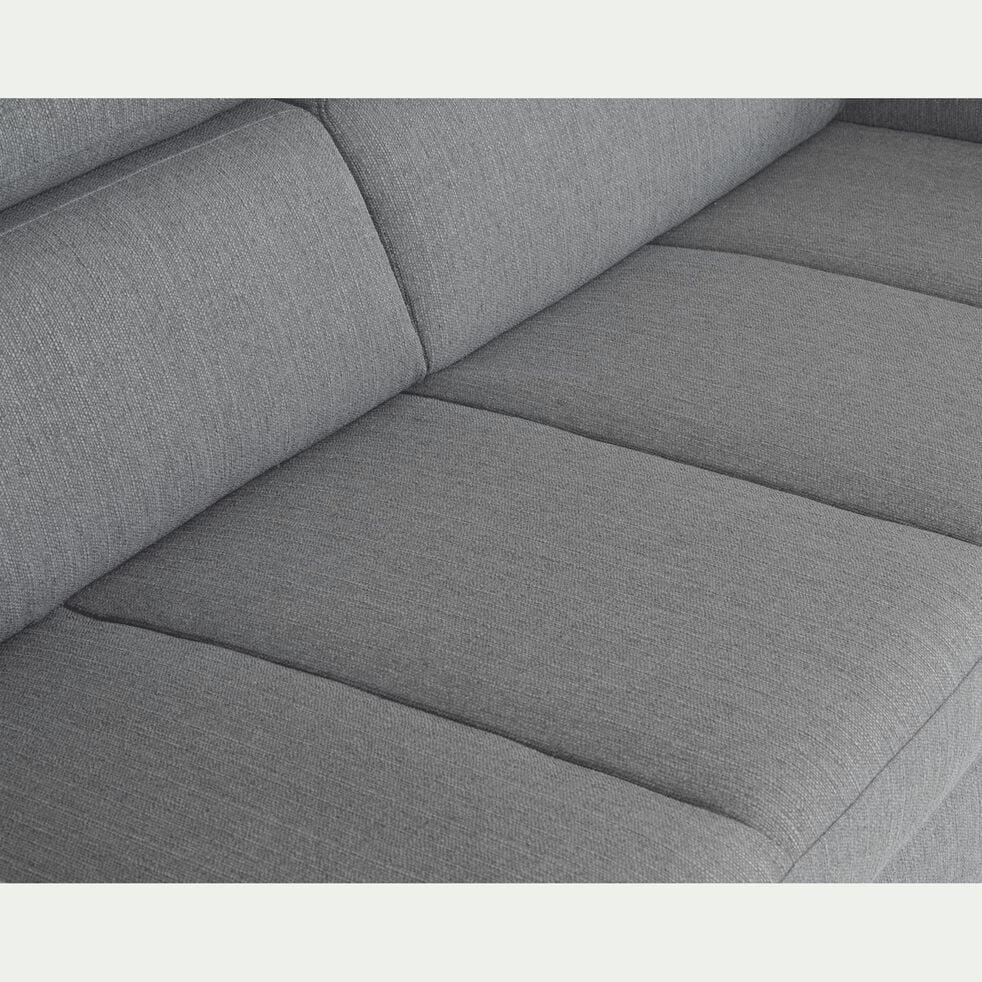 Canapé 3 places fixe en tissu - gris clair-TONIN