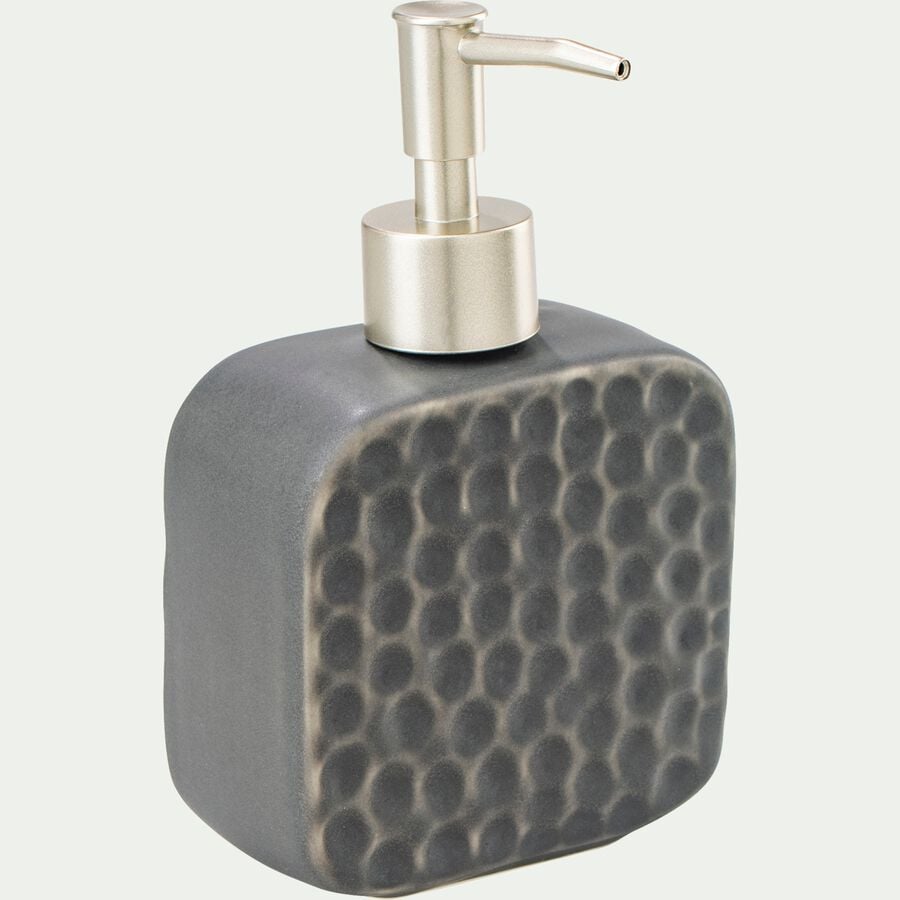 Distributeur de savon en céramique martelée - gris-NEVA