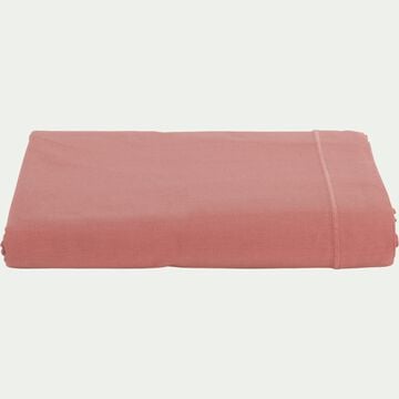 Drap plat en coton - rouge ricin 270x300cm-CALANQUES