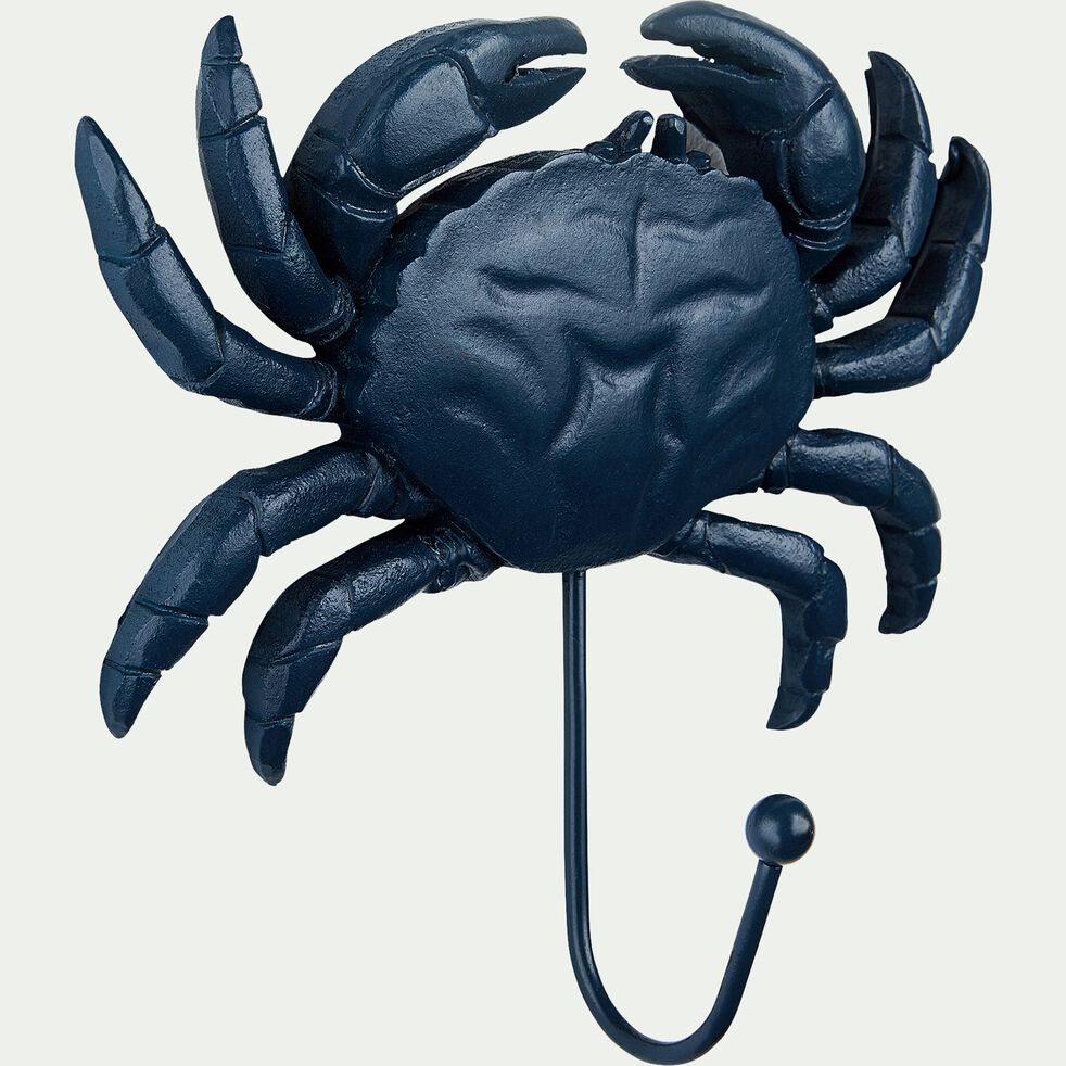 Patère crabe en résine - bleu H15cm-CRUZ